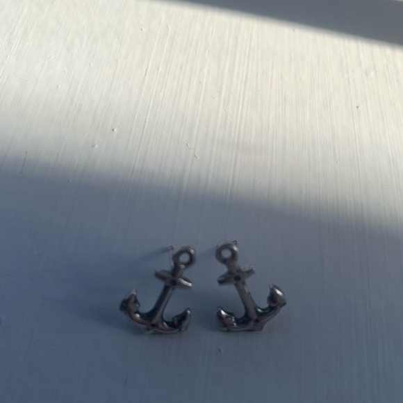 Sterling Silver Anchor Earrings - Picture 6 of 9